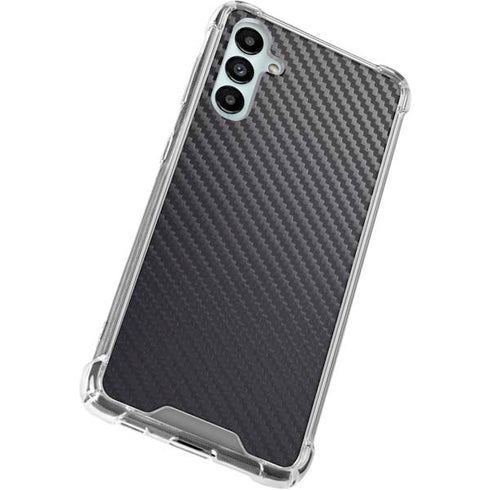Black Carbon Fiber Specialty Texture Material Galaxy A14 5G Clear Case