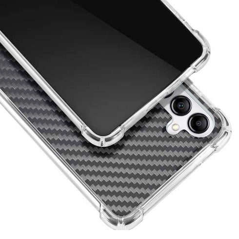 Black Carbon Fiber Specialty Texture Material Galaxy A14 5G Clear Case