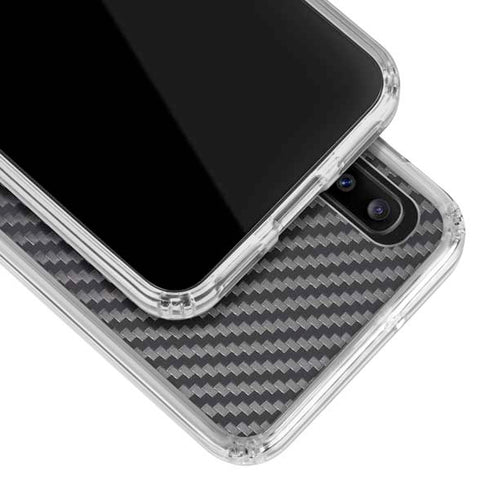 Black Carbon Fiber Specialty Texture Material Galaxy A30 Clear Case
