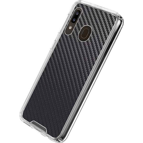 Black Carbon Fiber Specialty Texture Material Galaxy A30 Clear Case