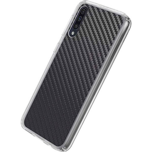 Black Carbon Fiber Specialty Texture Material Galaxy A50 Clear Case