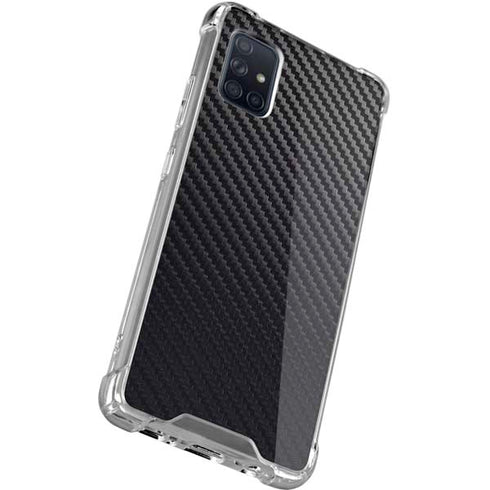 Black Carbon Fiber Specialty Texture Material Galaxy A71 5G Clear Case