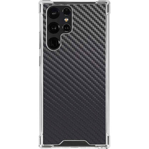Black Carbon Fiber Specialty Texture Material Galaxy S23 Ultra Clear Case