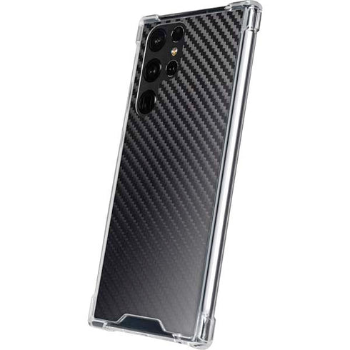 Black Carbon Fiber Specialty Texture Material Galaxy S23 Ultra Clear Case