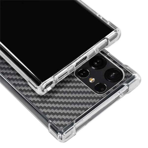 Black Carbon Fiber Specialty Texture Material Galaxy S23 Ultra Clear Case