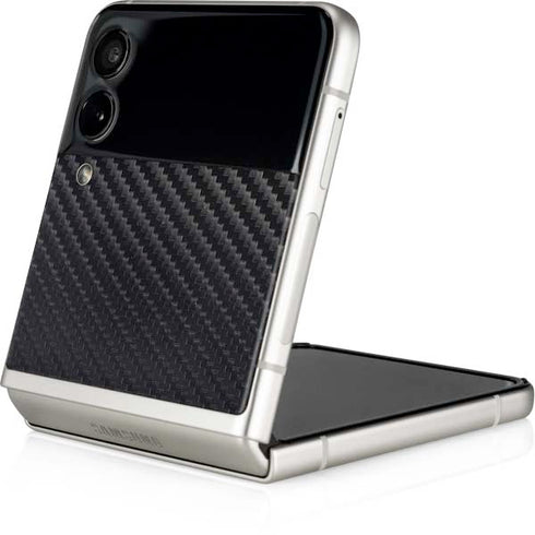 Black Carbon Fiber Specialty Texture Material Galaxy Z Flip4 5G Skin