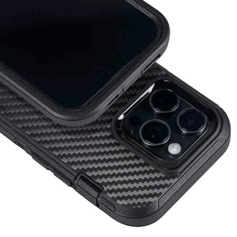 Black Carbon Fiber Specialty Texture Material Otterbox Defender iPhone Skin