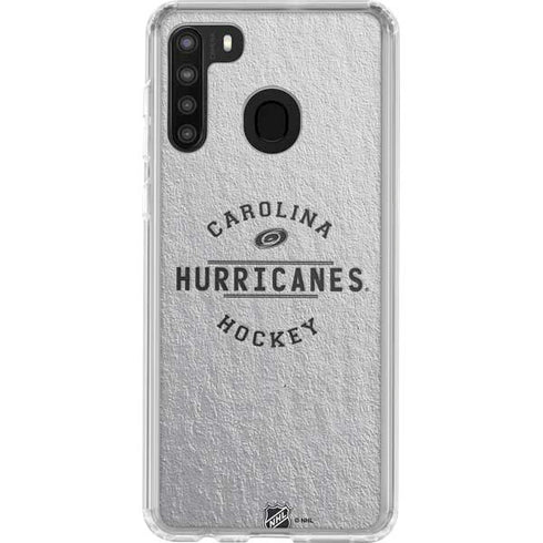 NHL Carolina Hurricanes Black Text Galaxy A21 Clear Case
