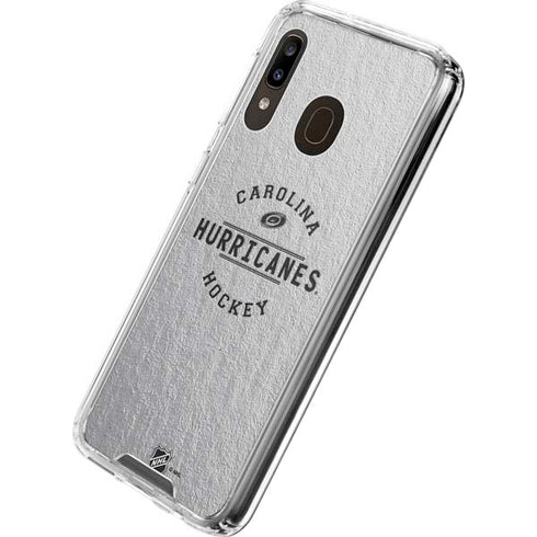 NHL Carolina Hurricanes Black Text Galaxy A30 Clear Case