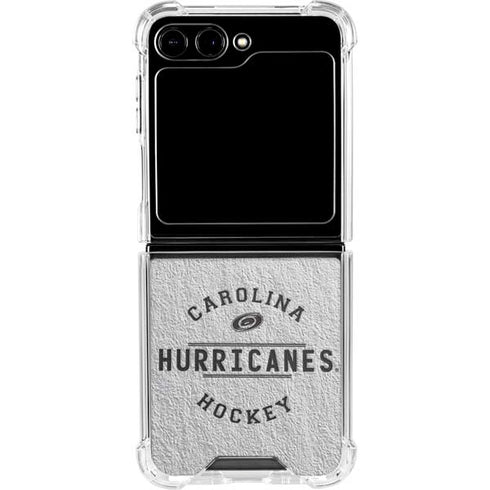NHL Carolina Hurricanes Black Text Galaxy Z Flip5 5G Clear Case