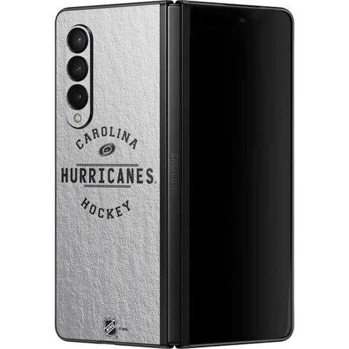 NHL Carolina Hurricanes Black Text Galaxy Z Fold3 5G Skin