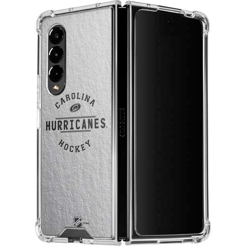 NHL Carolina Hurricanes Black Text Galaxy Z Fold4 5G Clear Case