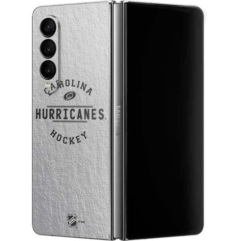 NHL Carolina Hurricanes Black Text Galaxy Z Fold4 5G Skin