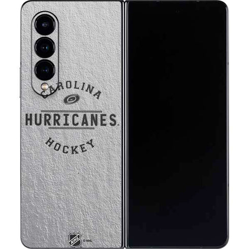 NHL Carolina Hurricanes Black Text Galaxy Z Fold4 5G Skin
