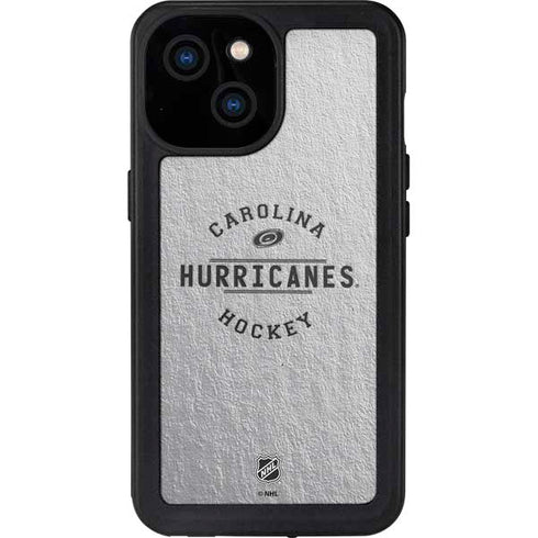 NHL Carolina Hurricanes Black Text iPhone 15 Waterproof Case