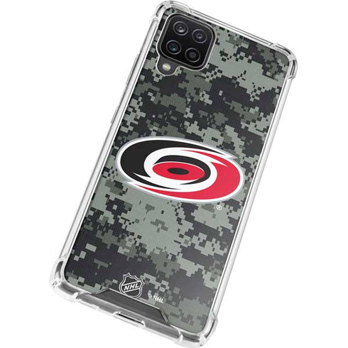 NHL Carolina Hurricanes Camo Galaxy A12 Clear Case