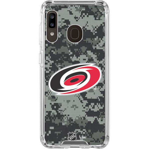NHL Carolina Hurricanes Camo Galaxy A30 Clear Case