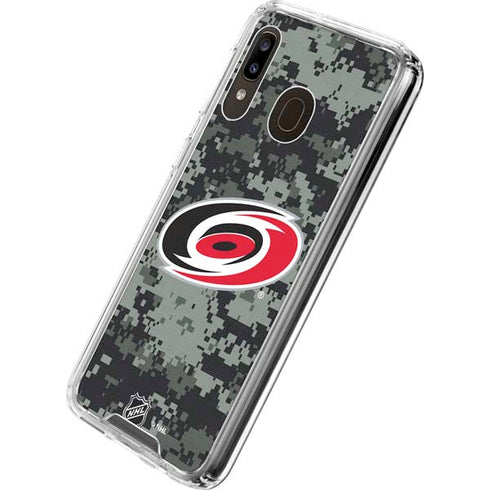 NHL Carolina Hurricanes Camo Galaxy A30 Clear Case