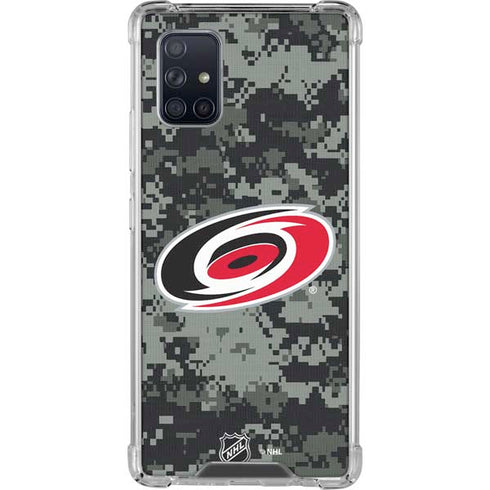 NHL Carolina Hurricanes Camo Galaxy A71 5G Clear Case