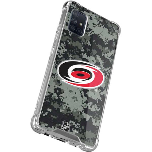 NHL Carolina Hurricanes Camo Galaxy A71 5G Clear Case