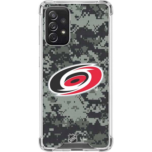 NHL Carolina Hurricanes Camo Galaxy A72 5G Clear Case