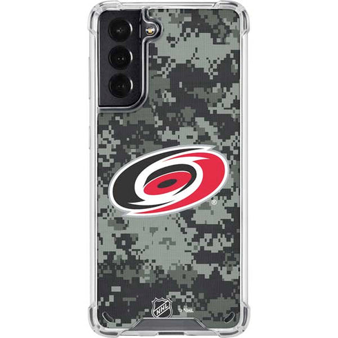 NHL Carolina Hurricanes Camo Galaxy S21 5G Clear Case