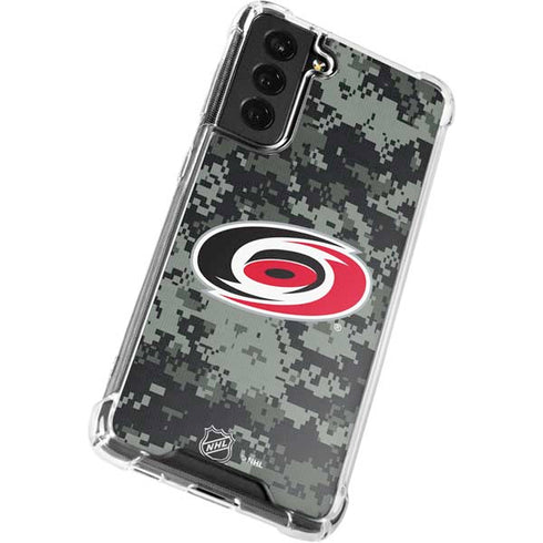 NHL Carolina Hurricanes Camo Galaxy S21 FE Clear Case