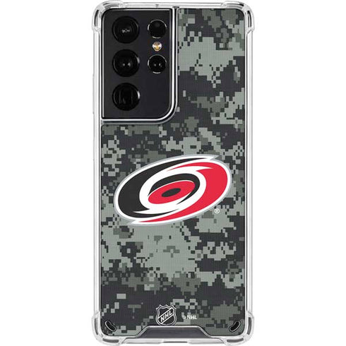 NHL Carolina Hurricanes Camo Galaxy S21 Ultra 5G Clear Case