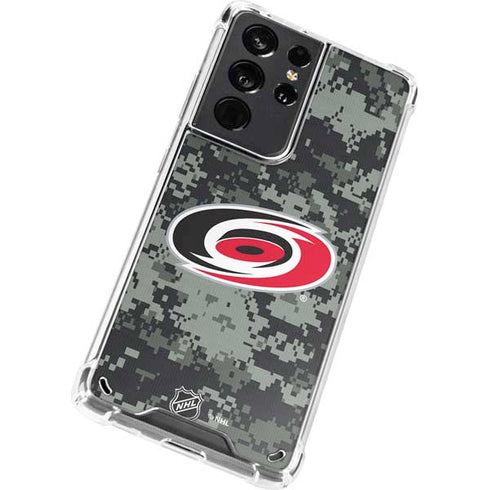 NHL Carolina Hurricanes Camo Galaxy S21 Ultra 5G Clear Case