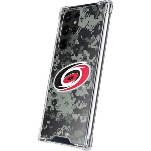 NHL Carolina Hurricanes Camo Galaxy S22 Ultra Clear Case