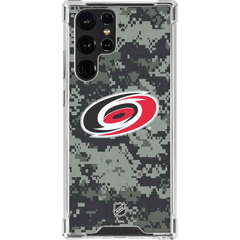 NHL Carolina Hurricanes Camo Galaxy S24 Ultra Clear Case