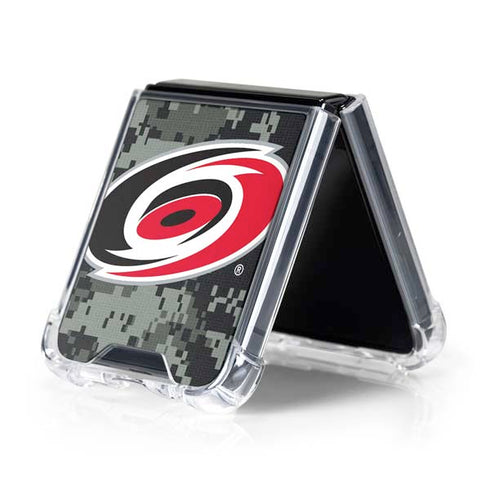 NHL Carolina Hurricanes Camo Galaxy Z Flip5 5G Clear Case