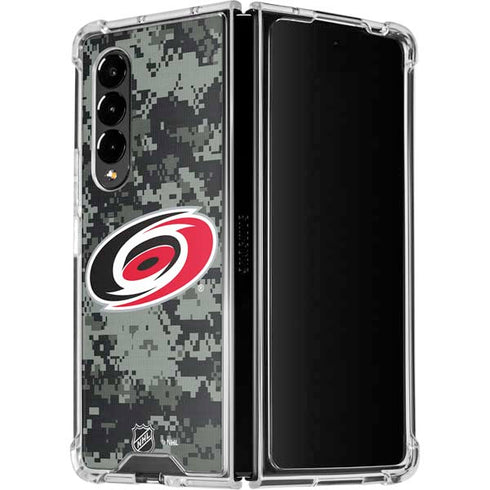 NHL Carolina Hurricanes Camo Galaxy Z Fold4 5G Clear Case