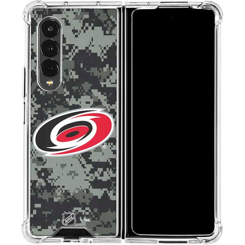 NHL Carolina Hurricanes Camo Galaxy Z Fold4 5G Clear Case