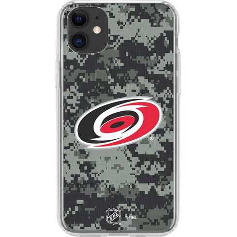 NHL Carolina Hurricanes Camo iPhone 11 Clear Case