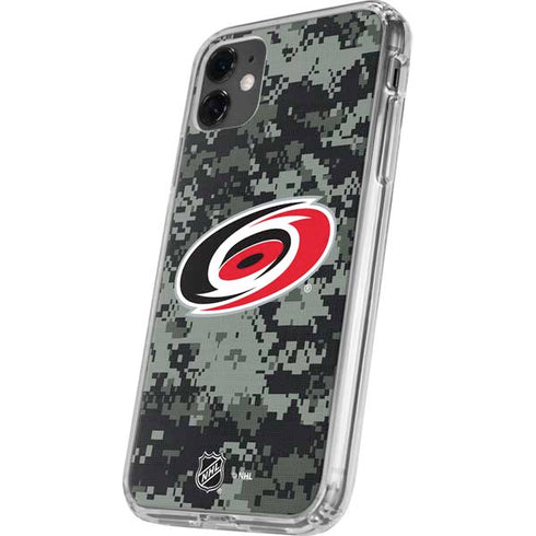 NHL Carolina Hurricanes Camo iPhone 11 Clear Case
