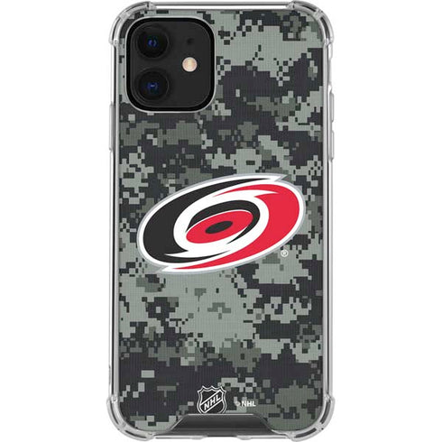 NHL Carolina Hurricanes Camo iPhone 12 Clear Case