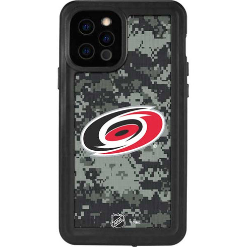 NHL Carolina Hurricanes Camo iPhone 12 Pro Waterproof Case