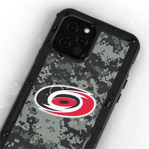 NHL Carolina Hurricanes Camo iPhone 12 Pro Waterproof Case