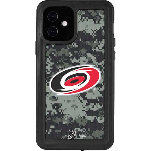 NHL Carolina Hurricanes Camo iPhone 12 Waterproof Case