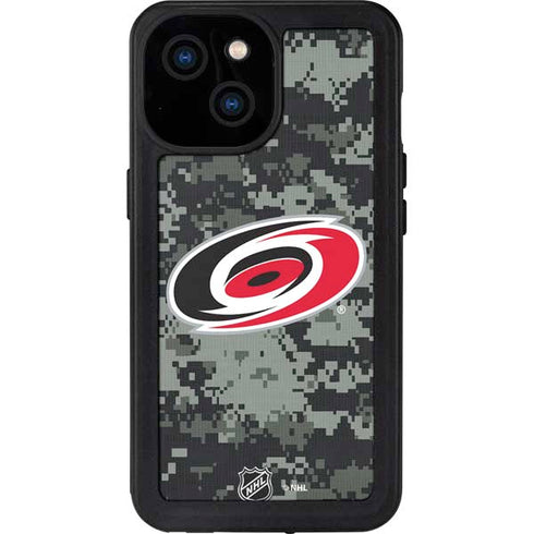NHL Carolina Hurricanes Camo iPhone 13 Mini Waterproof Case