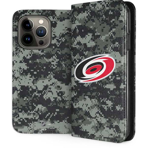 NHL Carolina Hurricanes Camo iPhone 13 Pro Folio Case