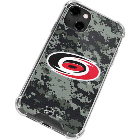 NHL Carolina Hurricanes Camo iPhone 14 Clear Case