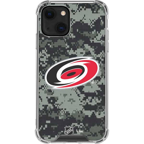 NHL Carolina Hurricanes Camo iPhone 14 Plus Clear Case