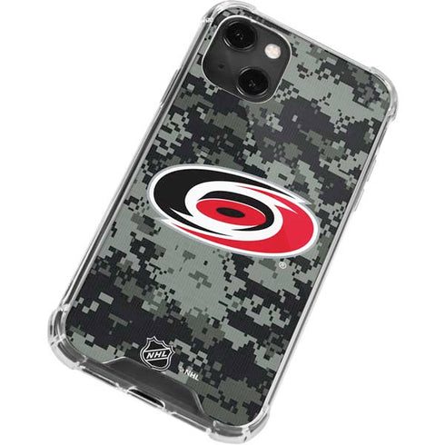 NHL Carolina Hurricanes Camo iPhone 14 Plus Clear Case