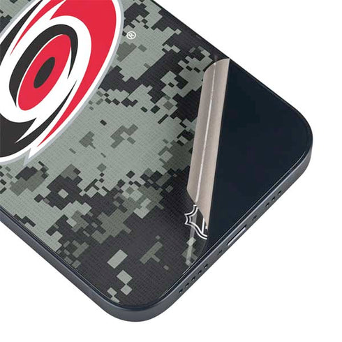 NHL Carolina Hurricanes Camo iPhone 15 Plus Skin