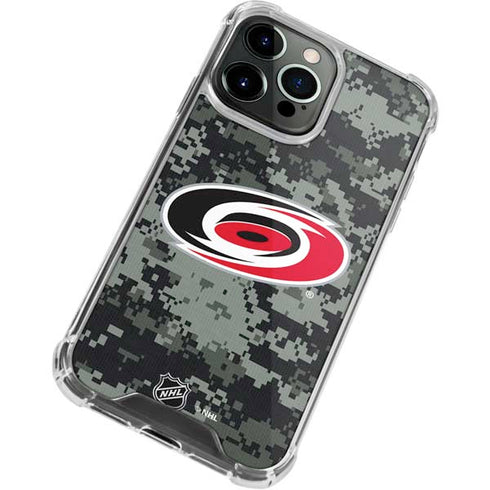 NHL Carolina Hurricanes Camo iPhone 14 Pro Clear Case