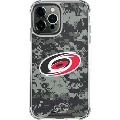 NHL Carolina Hurricanes Camo iPhone 14 Pro Max Clear Case