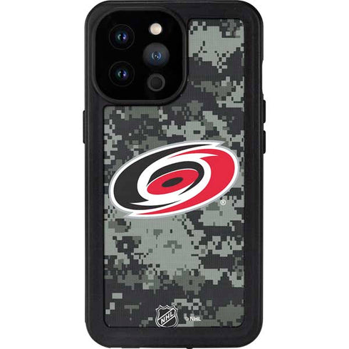 NHL Carolina Hurricanes Camo iPhone 14 Pro Max Waterproof Case