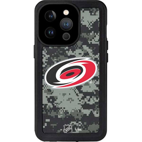 NHL Carolina Hurricanes Camo iPhone 14 Pro Waterproof Case